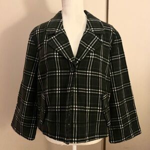 Madison Black and Green Plaid Blazer